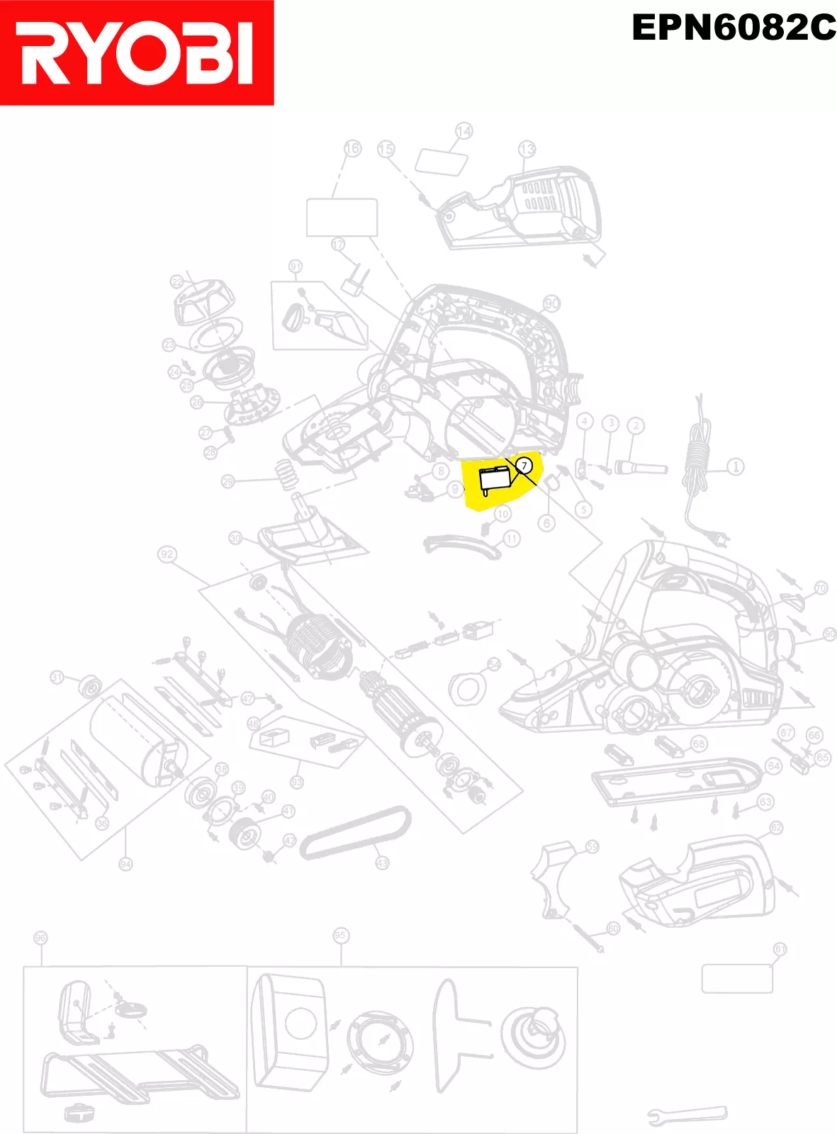 Interrupteur réf. 5131001418 Ryobi